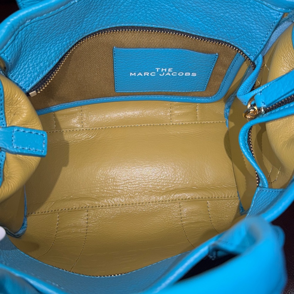 SOLD🔥🔥🔥Marc Jacobs Blue The Leather Small Tote Satchel Crossbody Bag - Picture 12 of 15
